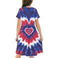 thumbnail image 4 of Amidoa Girl Dresses Short Sleeve 4th of July A-Line Swing Dress Casual Summer Sundress for Kids Multicolor Size 4T, 4 of 9
