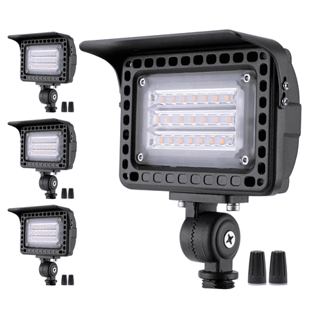 

Gardenreet Die-cast Aluminum Floodlight 20W 2700K 1800LM 12V Low Voltage Adjustable Angle Outdoor Landscape Fixture Waterproof With Knuckle Mount Tree Security Wall Wash Light(4 Pack)