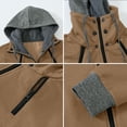 thumbnail image 5 of NEIKU Mens Zipper Hoodie Casual Hooded Sweatshirt Fleece Jacket Khaki-2XL, 5 of 5