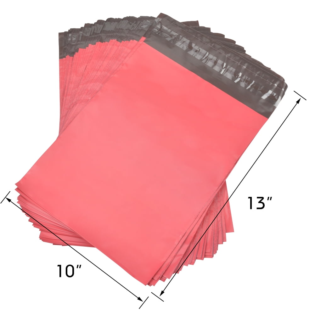 SJPACK 100 Pcs 10 x 13 Hot Pink Poly Mailer Envelopes Shipping Bags with Self Adhesive, Waterproof and Tear-Proof Postal Bags