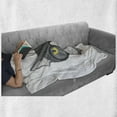 thumbnail image 6 of Geek Soft Flannel Fleece Throw Blanket, Hand-Drawn Cat Illustration in Greyscale Color with Glasses and Bowtie Image, Cozy Plush for Indoor and Outdoor Use, 50" x 60", Multicolor, by Ambesonne, 6 of 6