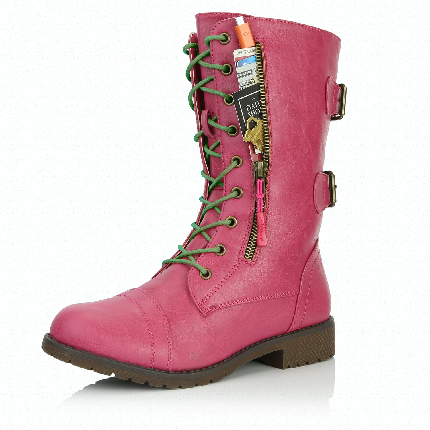 pink goth boots