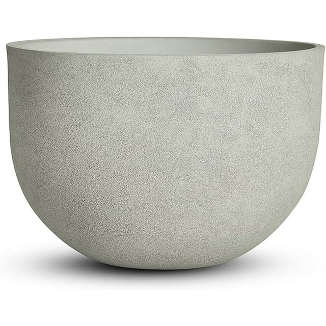 Grand Pot de Fleurs en Résine pour Arbres – Pot de Plante Rond Léger avec Finition Texturée en Pierre de Béton, Résistant aux Intempéries Décoratif Extérieur & Intérieur (Grande Taille - 21,7 Pouces)