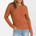 thumbnail image 3 of ABATAB Women Long Sleeve Tunic Tops for Leggings Crew Neck Ribbed Knitted Buttons Trendy Shirts Fall Casual Lightweight Pullover(Small,Orange), 3 of 6