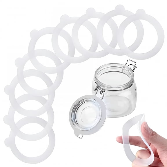 ICERUN 2026 New Rubber Seals Rings for Glass,Airtight Silicone Replacement Gasket,Leakproof Silicone Gasket Sealing Rings for Mason Jars,Elastic and Fits Most Sizes (White)