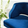 thumbnail image 7 of Contemporary Modern Urban Designer Living Room Lounge Club Lobby Accent Side Chair Armchair, Velvet Fabric, Navy Blue, 7 of 7
