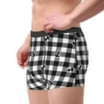 thumbnail image 2 of Xecao Anchor Black Tartan Plaid Print Men's Underwear Boxer Briefs Pack - Your ComfortSoft, Moisture-Wicking, and Breathable Choice for Men's Underwear-X-Large, 2 of 5