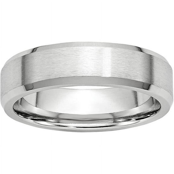 Cobalt Beveled Edge Satin and Polished 6mm Band