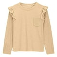 thumbnail image 6 of Miluxas Shirts for Girls Long Sleeve Casual Loose Fit Tunic Tops Solid Blouses Beige 12-13 Years, 6 of 6