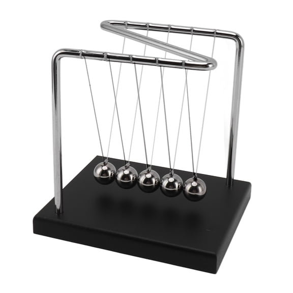 Suodoka Balance Steel Swing Balls Z Shape N Shape Wooden Base Pendulum Ball for Home Decoration Fun Science Accessories (5.9 x 5.5 x 4.7 inches / 15 x 14 x 12 cm)