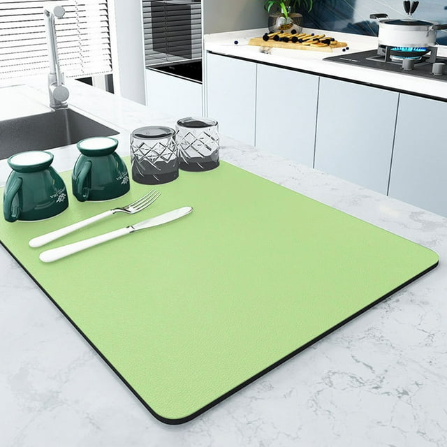 Vaidha Kitchen Countertop Mat, Soft Diatomaceous Mud Absorbent Mat, Cup Mat, Dishwasher, Chopsticks, Non Slip Drainage Mat