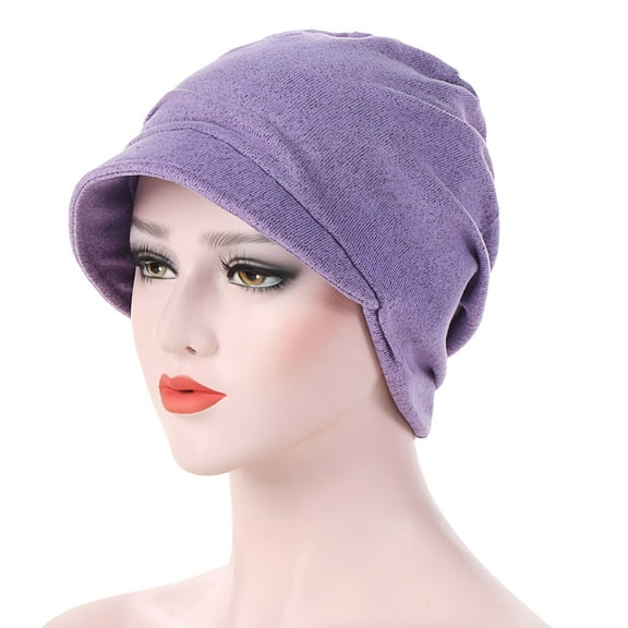 TELOLY Turban Hat for Women Daily Use with Brim for Cancer Chemo Patients Women