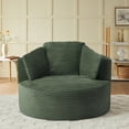 thumbnail image 2 of MAYEERTY Compressible Corduroy Round Lounge Sofa, Modern Couch with Spring Cushion for Apartment, 49*45*35"Green, 2 of 8