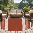 thumbnail image 6 of Vintage Rust Red Striped Round Rug 8ft Washable Circle Rugs Non Slip Farmhouse Modern Stripes Boho Large Area Rug Indoor Floor Carpet for Bedroom Kitchen Living Room Home Office Dining Room Nursery, 6 of 9