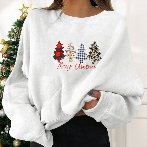 Sweatshirts for Women Christmas Party Pullovers Fun Graphiprint Crew ...
