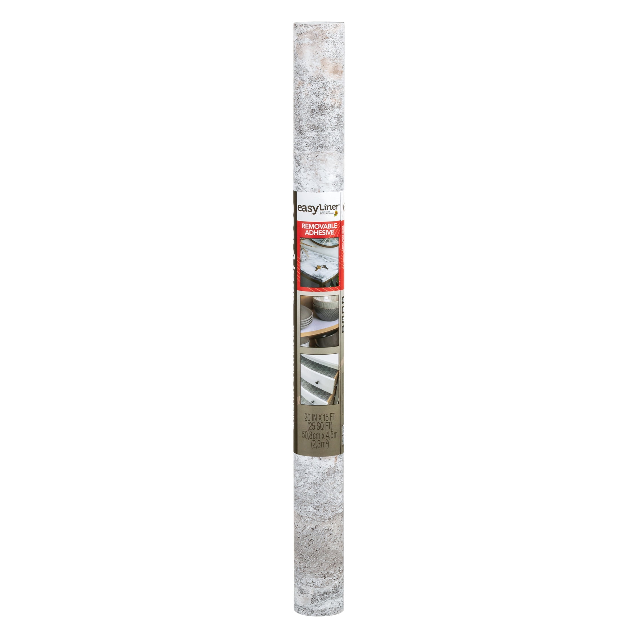 (6 pack) EasyLiner Removable Adhesive Shelf Liner Shelf Liner, Concrete 20" x 15' Roll