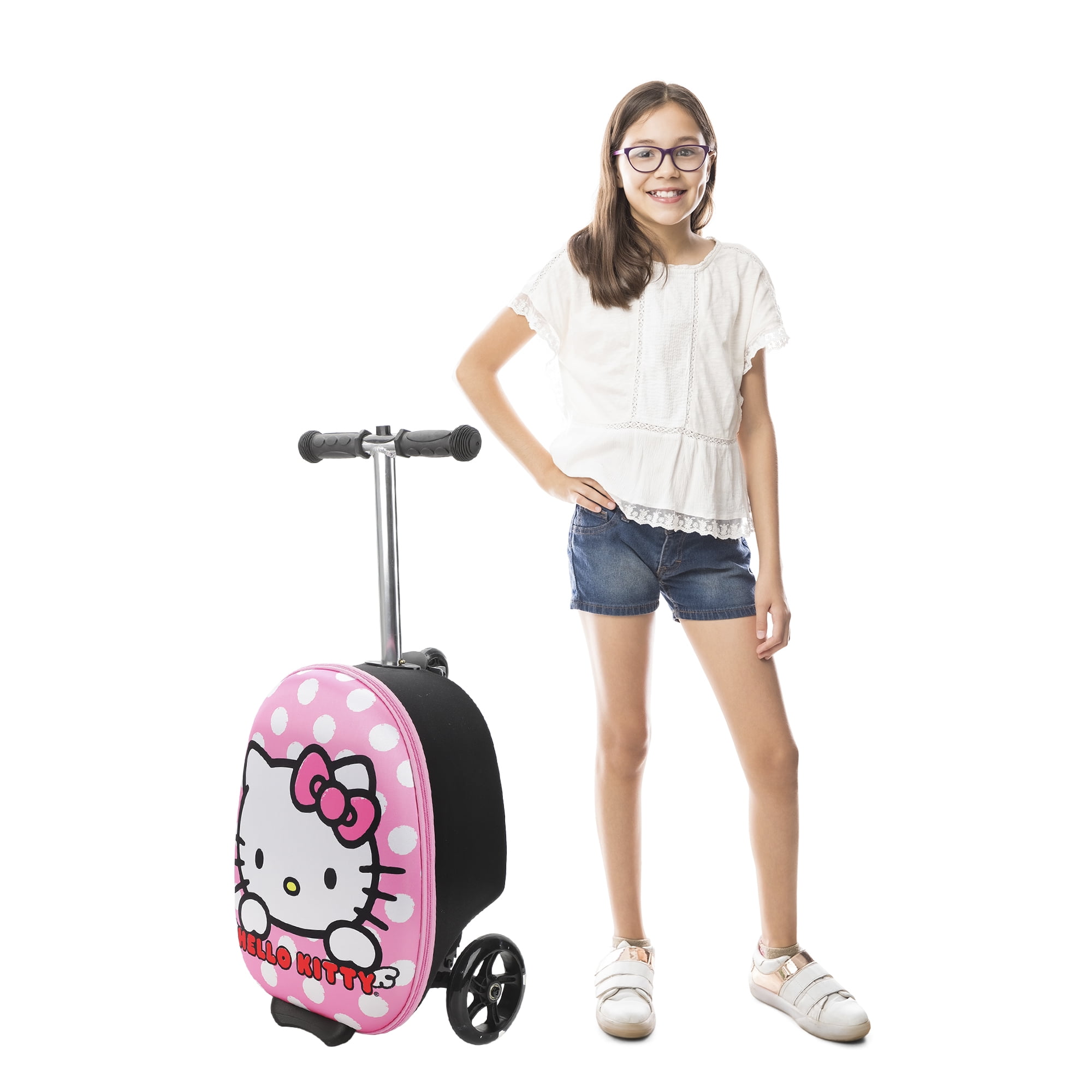 Hello Kitty Kid's 2-in-1 18" Suitcase and Scooter Luggage