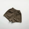 thumbnail image 2 of ibuvkizy 2-8 Years Boys Girls Summer Shorts with Pockets!Children's Summer Solid Color Casual Shorts with Pockets Brown, 2 of 3
