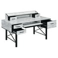 thumbnail image 4 of ACME Safea Computer Desk in Antique White and Black, 4 of 7
