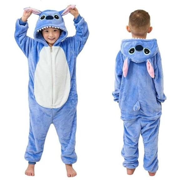 Animal Onesie for Kids Fluffy Flannel Pajamas Unisex Children Jumpsuits