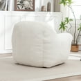 thumbnail image 4 of NEW Bean Bag Chair, Comfy Bean Bag Sofa with Back Support, Faux Fur Bean Bag Chair for Adults and Kids, Stuffed Floor Sofa for Living Room, Bedroom, Apartment, White, 4 of 9