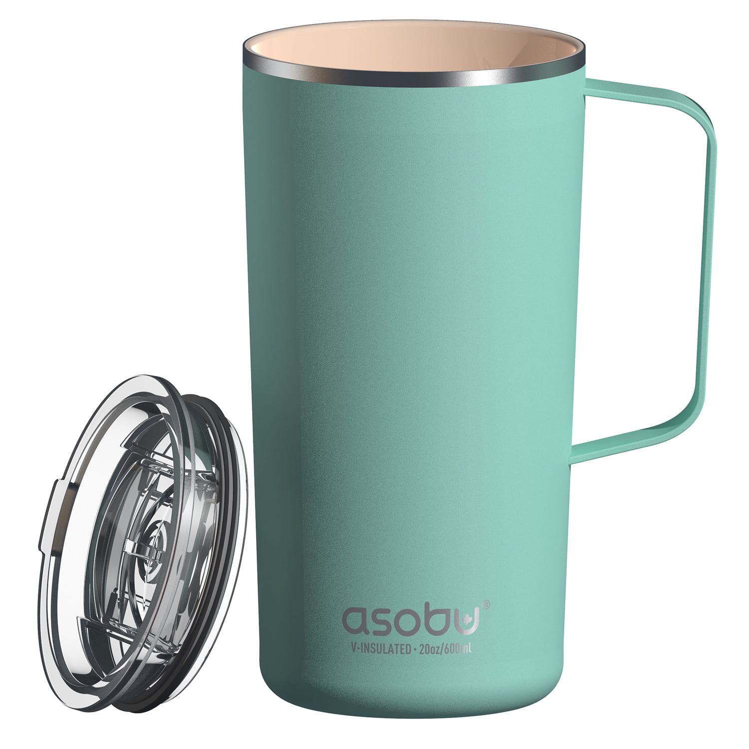 ASOBU NA-SM90MINT 20-Oz. Double-Wall-Insulated Stainless Steel Tower Mug  (Mint) 