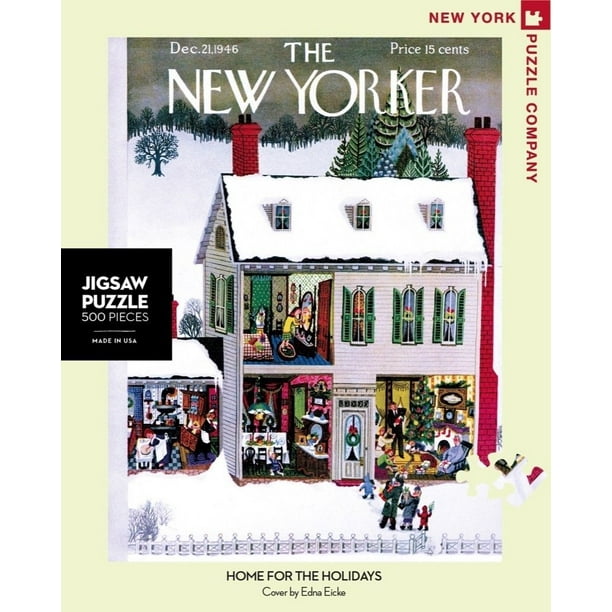 New York Puzzle Company New Yorker Home for The Holidays 500 Piece Jigsaw Puzzle Walmart