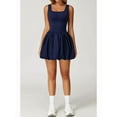 thumbnail image 4 of Womens Bubble Tennis Dress Squre Neck Sleeveless Workout Golf Athletic Dresses Build in Shorts with Pockets  XL, 4 of 7