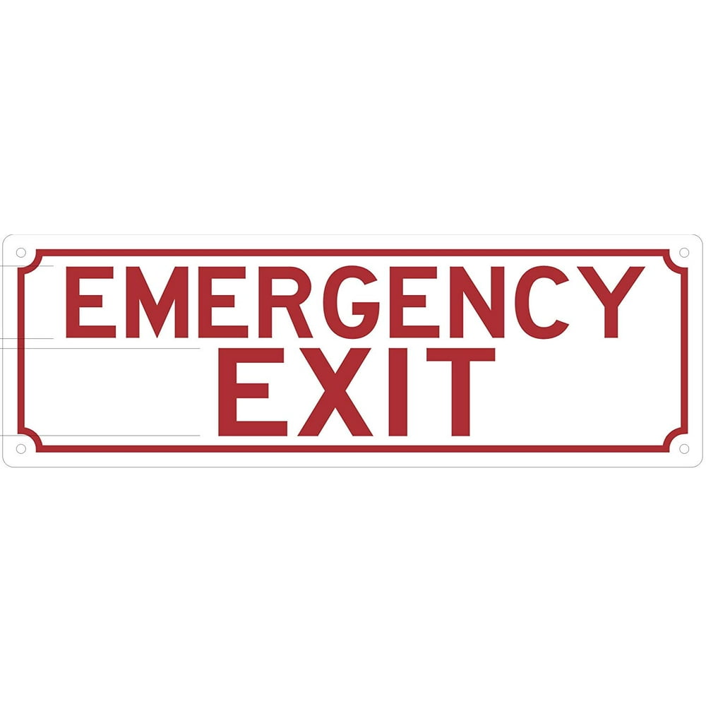 Emergency EXIT Sign (Reflective,Aluminium 4x12)