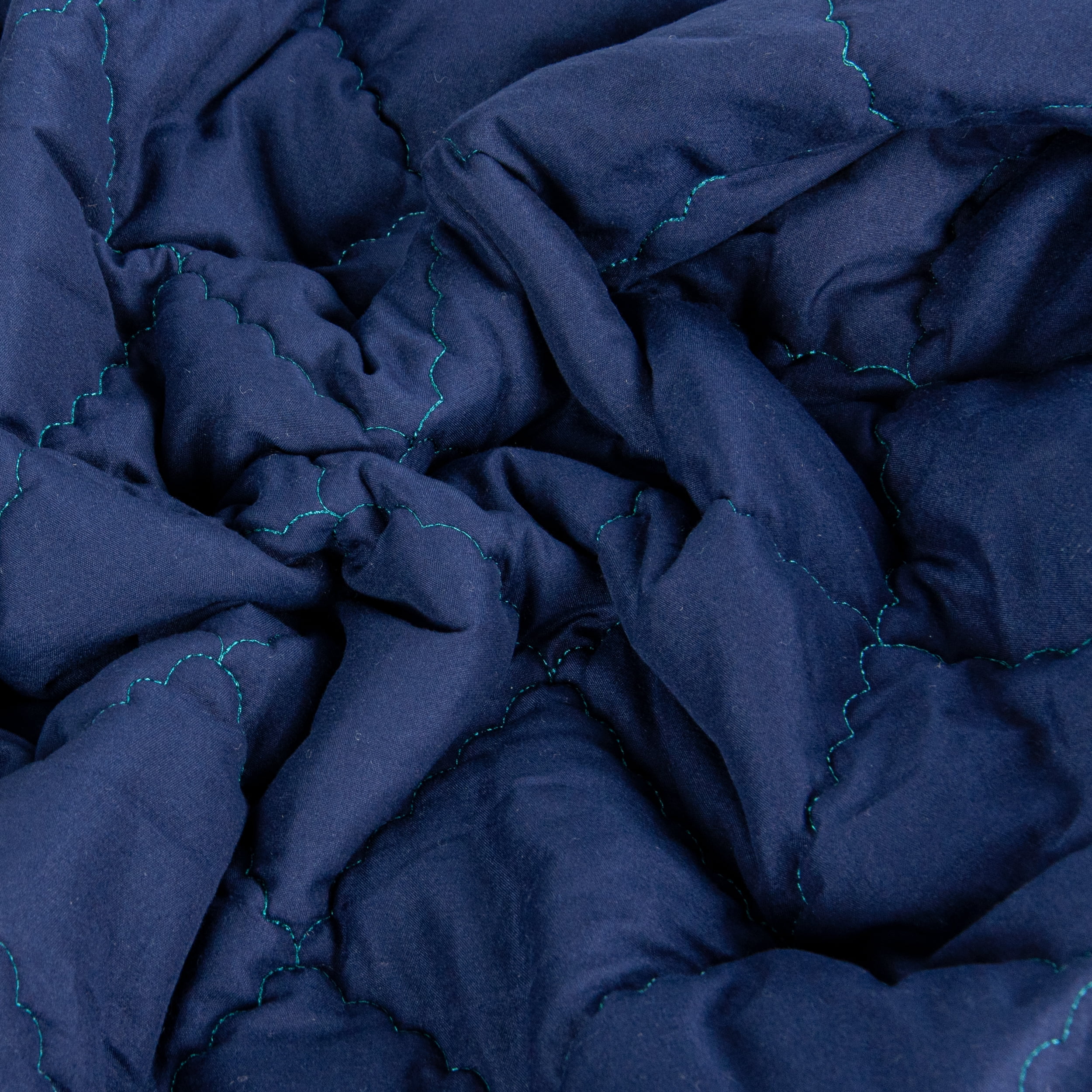 Organictune Microfiber Down Alternative Machine Washable Toddler Comforter, Super Soft and Lightweight Kids Crib Quilted Blanket for Stroller, Travel, Navy Blue, 43"x60"