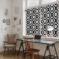thumbnail image 5 of Black White Geometric Kitchen Curtain for Berdoom Living Room Cafe 45 Inch Length, Modern Abstract Art Tiers Curtains Light Filtering Drapes Rod Pocket Window Treatment 2 Panels 52"Wx45"L, 5 of 8