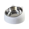 thumbnail image 3 of Pet Feeder Raised Food Feeder Neck Protective Bowl Pet Supplies Anti Slip Metal White, 3 of 8