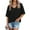 Black, variant on Women's Hem Detail T-Shirt, V Neck Mid Sleeve Loose Casual Top, Modern Blouse for Street Style or Casual Friday, White - 2XL