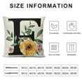 thumbnail image 5 of Floral Monogram Letter Sunflower Throw Pillow Case Customize Floral Initial Pillow Sham Christmas Greeting Throw Pillow Cases for Couch Sofa Bed Patio Home, 5 of 5