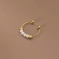 thumbnail image 2 of EOEMY 925 Sterling Silver Small Pearl Bead Ring Open Size Adjustable Sz 5-7-Silver, 2 of 6