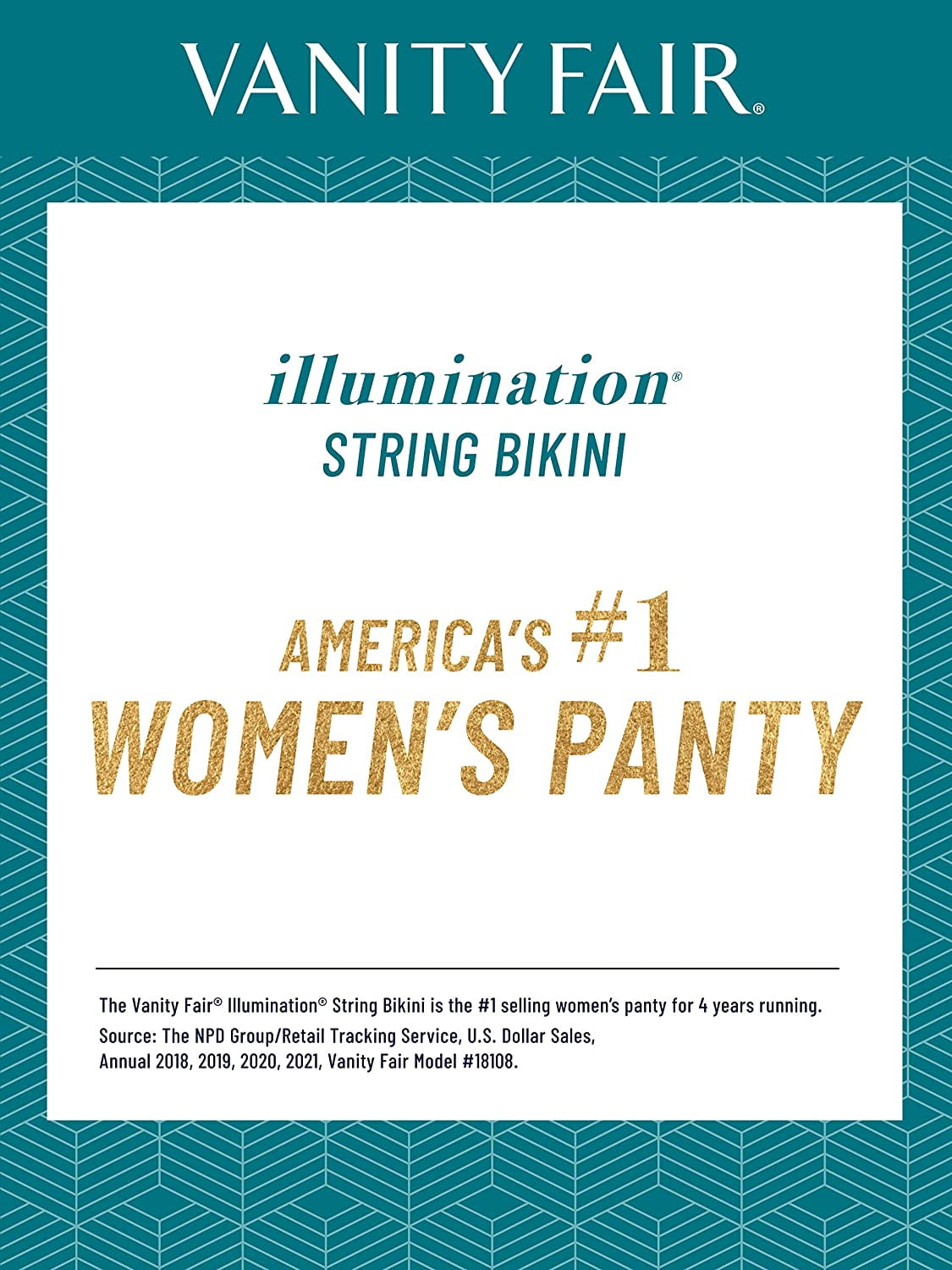 Vanity Fair Lingerie Women's Illumination String Bikini Underwear, 3-Pack