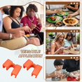 thumbnail image 7 of Uxcell 10 Pcs Chopsticks Helper, Reusable Training Chopstick Hinges Connector for Learners, Orange Red, 7 of 7