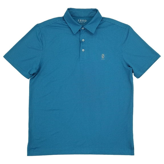 IZOD Mens Fjord Blue Swingflex Stretch Performance Golf Polo Shirt Medium