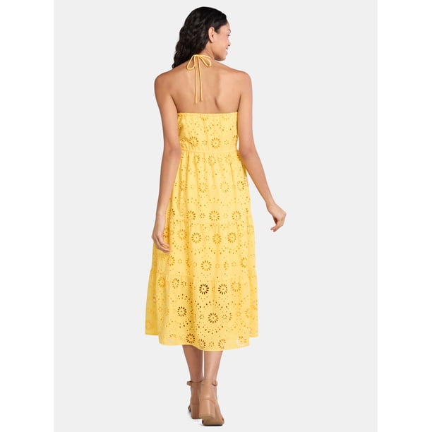 Time and Tru Women's Eyelet Halter Dress, Sizes XS-XXXL. - Walmart Business  Supplies