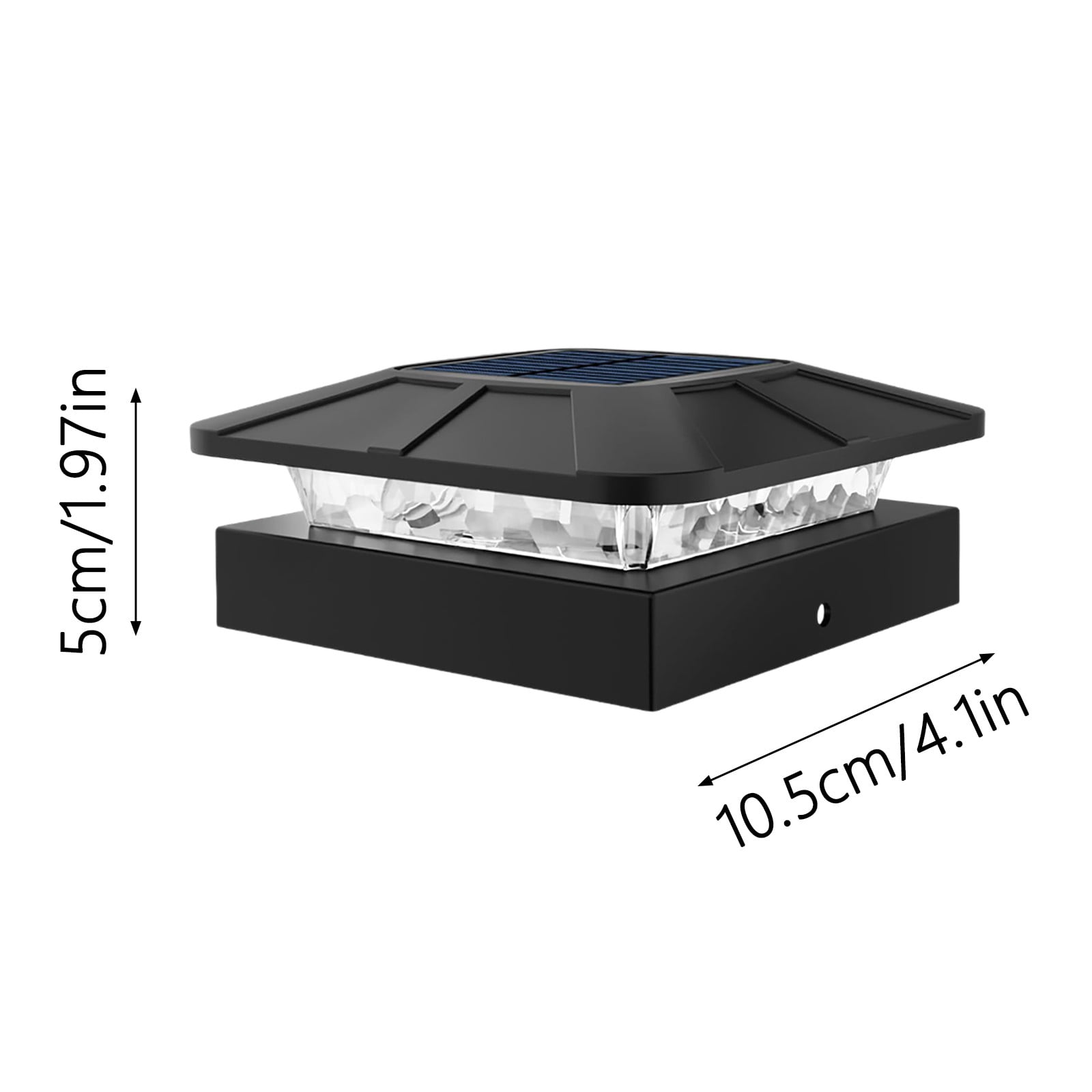 1pc 4*4*2in Outdoor Solar Post Cap Lights Waterproof - Solar Powered Fence Post Top Lights with LEDs,for Deck, Patio, Porch, Garden, and Outdoor Landscape Lighting