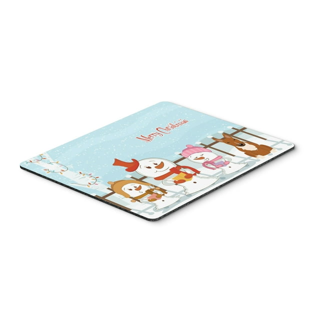 ""Caroline'S Treasures Feliz Navidad Villancicos Bull Terrier Rojo Alfombrilla De Ratón Multicolor 7.75X9.25 (Bb2465Mp)""