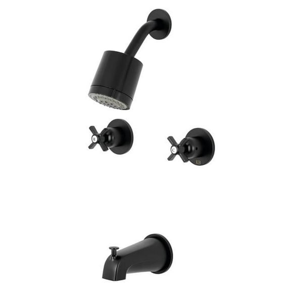 Kingston Brass Millennium Tub & Shower Faucet with 2 Handles, Matte Black