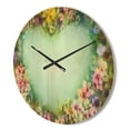 thumbnail image 3 of Designart 'Traditional Flowers with Heart Shape ' Modern Wood Wall Clock, 3 of 5