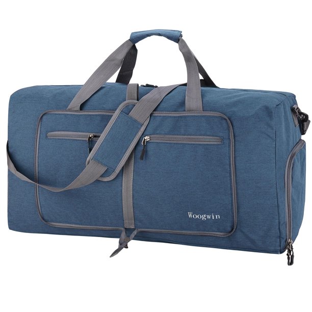 Bolsa de viaje Woogwin, grande, impermeable, 60 L, azul oscuro