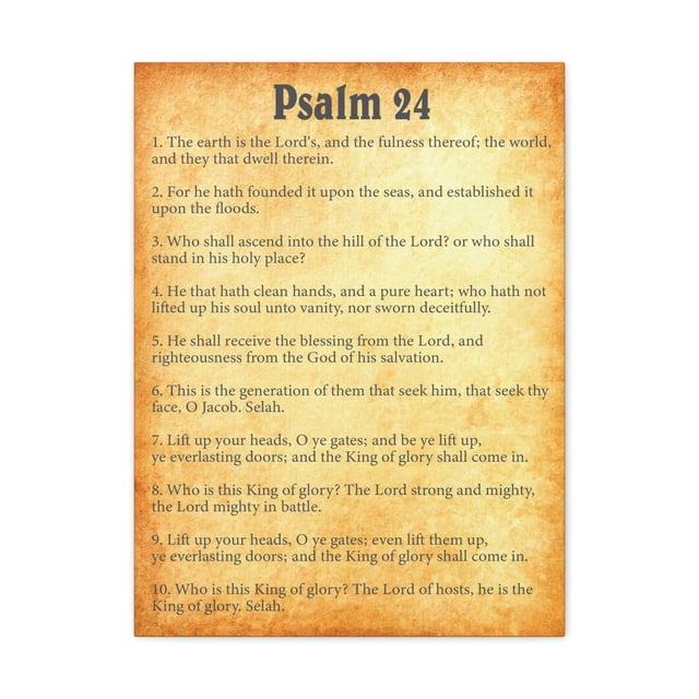 Scripture Walls Psalm 24 Chapter Gold Bible Canvas Christian Wall Art Ready to Hang Unframed