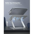 thumbnail image 3 of Adjustable Laptop Stand, Portable Laptop Riser, Aluminum Laptop Stand for Desk Foldable, Ergonomic Computer Notebook Stand Holder for MacBook Air Pro, Dell XPS, HP (10-17.3'') - Silver, 3 of 8