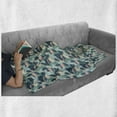 thumbnail image 5 of Tropical Soft Flannel Fleece Throw Blanket, Hawaiian Leaves Plants and an Background, Cozy Plush for Indoor and Outdoor Use, 50" x 60", Slate Blue Multicolor, by Ambesonne, 5 of 5