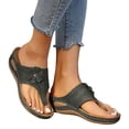 thumbnail image 5 of IUJSOY Women's Wedge Sandals Flip Flops Flower Platform Sandals Cushion FootBed Summer Beach Shoes, 5 of 9