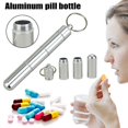 thumbnail image 2 of Aluminum Alloy Medicine Cigarette Case Pill Bottle Waterproof Cartridge Keychain, 2 of 5