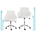 thumbnail image 3 of Elama Adjustable Faux Leather Rolling Office Chair in White with Chrome Finish, 3 of 11